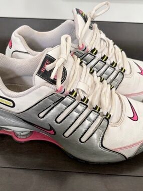 Nike Women’s White, Pink & Silver Athletic Shox Sneakers